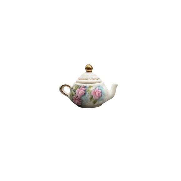 Marsha Hedrick Hand Painted 1996 Ceramic Teapot Dollhouse Miniature 1:12 #3 - Picture 1 of 12